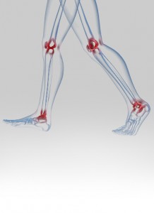 Image des os des jambes en mouvement