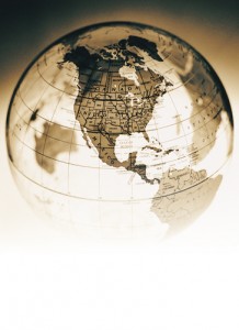 Photo en sépia d'un Globe terrestre